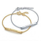 One Moment Duo — Engraved Bar Bracelet