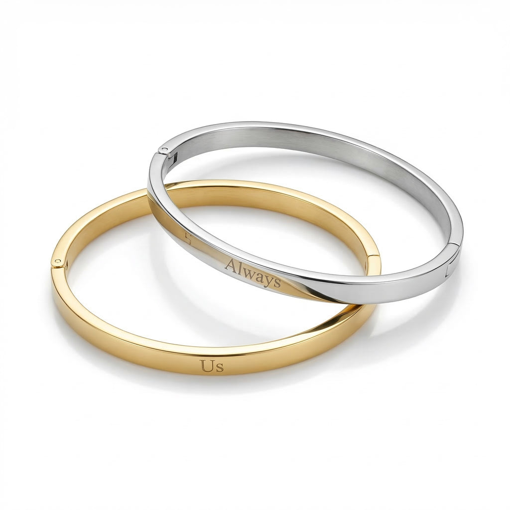 One Moment Duo - Engraved Bangle