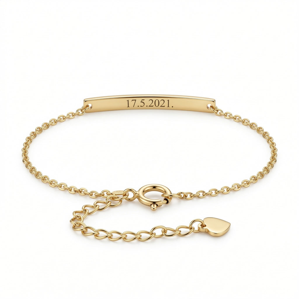 One Moment Engraved Bar Bracelet